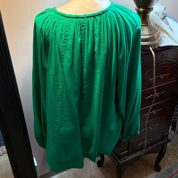 ANTONIO MELANI Vibrant Green Silk Blouse - Picture 4 of 5